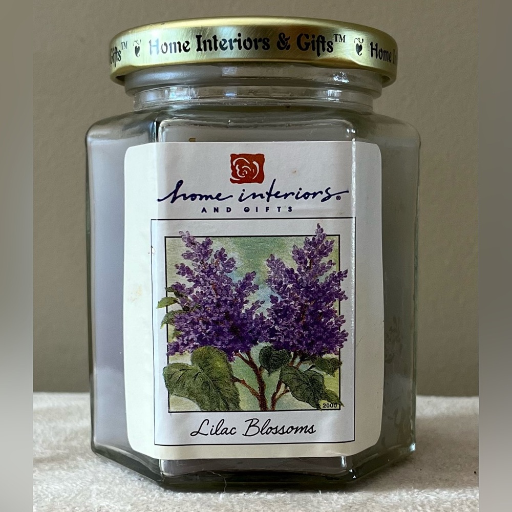 Vintage Home Interiors & Gifts Lilac Blossoms Scented Candle Jar